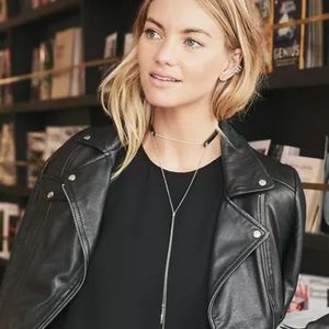 Stella & Dot Delmar Lariat Leather Collar Necklace